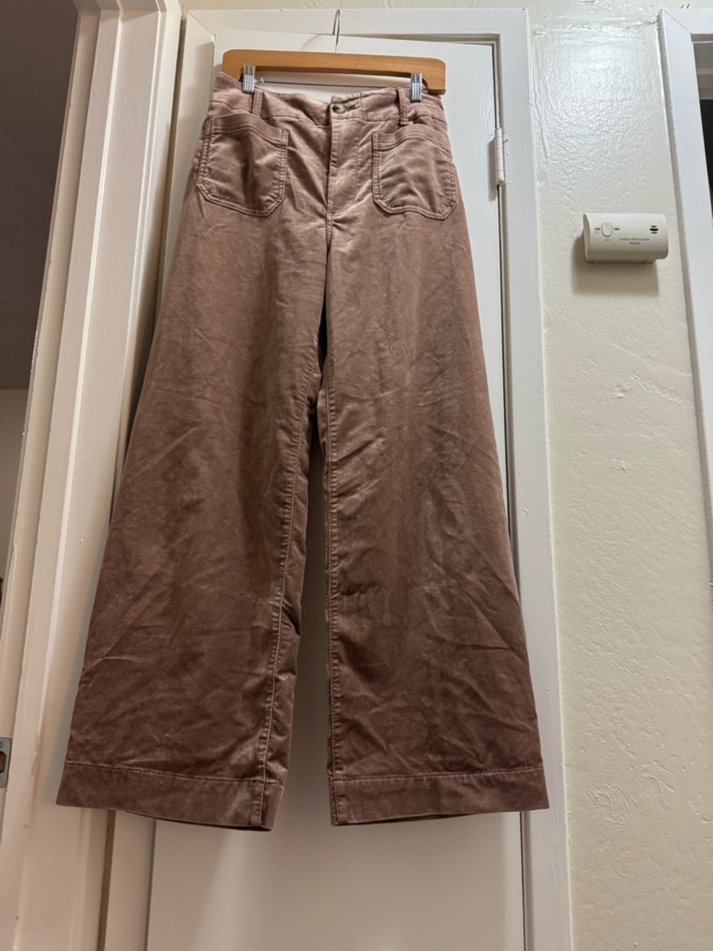 Maeve Wide-Leg Cotton Pants in Dusty Rose